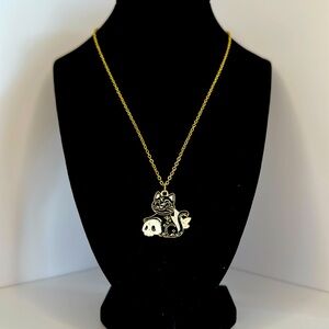 Gold plated witchy vibes Cat necklace